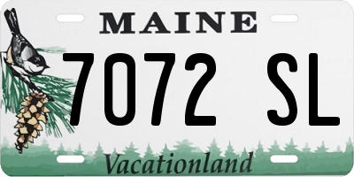 ME license plate 7072SL