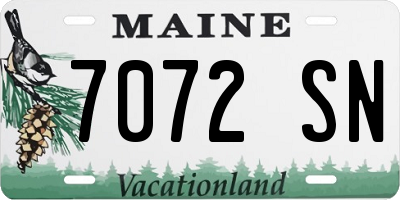 ME license plate 7072SN