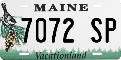 ME license plate 7072SP