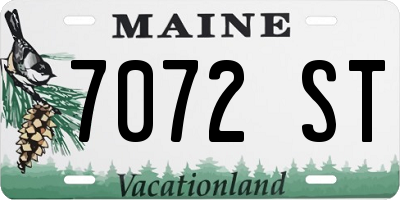 ME license plate 7072ST