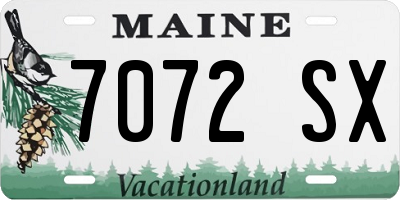 ME license plate 7072SX