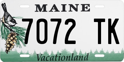ME license plate 7072TK