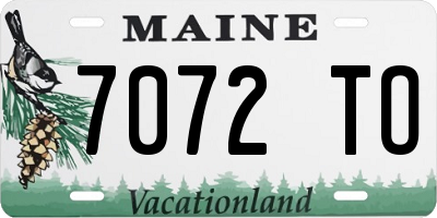 ME license plate 7072TO