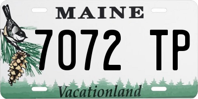ME license plate 7072TP
