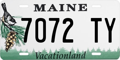 ME license plate 7072TY