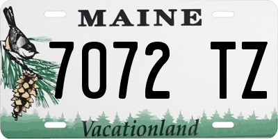 ME license plate 7072TZ