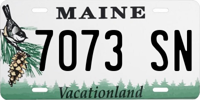 ME license plate 7073SN