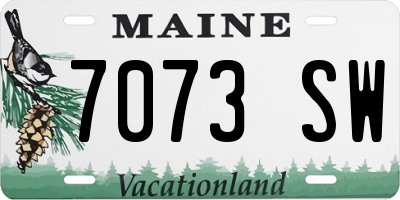 ME license plate 7073SW