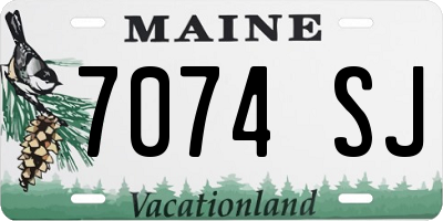 ME license plate 7074SJ