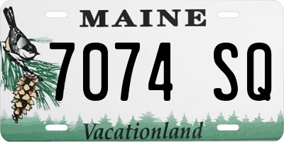 ME license plate 7074SQ