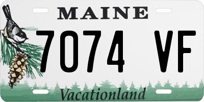 ME license plate 7074VF