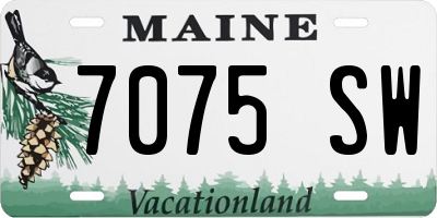 ME license plate 7075SW