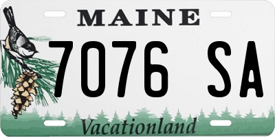 ME license plate 7076SA