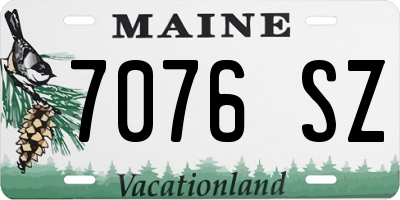 ME license plate 7076SZ