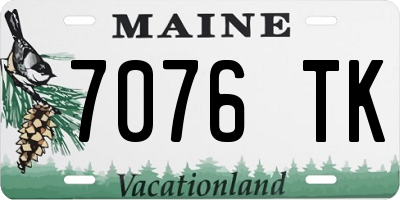 ME license plate 7076TK