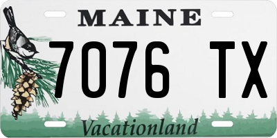 ME license plate 7076TX