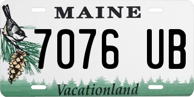 ME license plate 7076UB