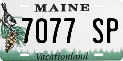 ME license plate 7077SP