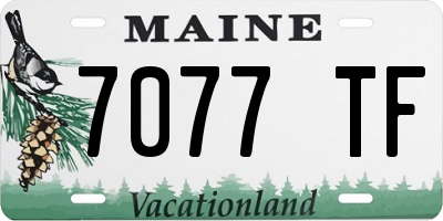 ME license plate 7077TF