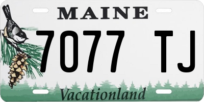 ME license plate 7077TJ