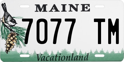 ME license plate 7077TM