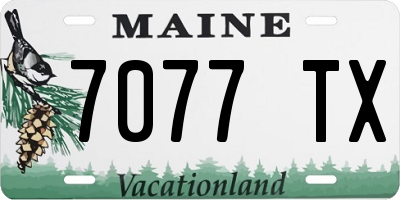ME license plate 7077TX