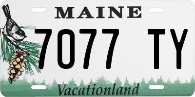 ME license plate 7077TY