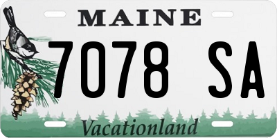 ME license plate 7078SA