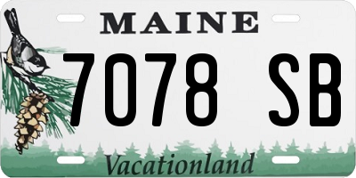 ME license plate 7078SB