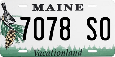 ME license plate 7078SO