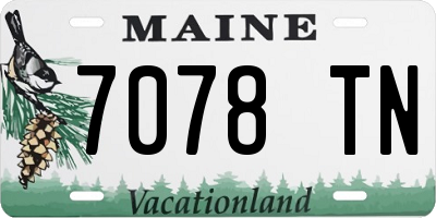 ME license plate 7078TN