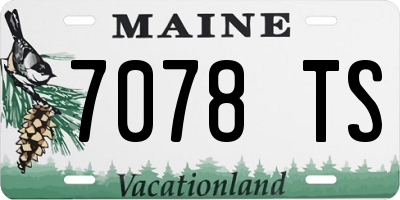 ME license plate 7078TS
