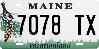 ME license plate 7078TX
