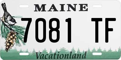 ME license plate 7081TF
