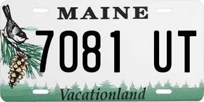 ME license plate 7081UT