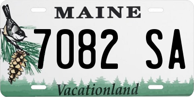 ME license plate 7082SA