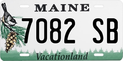 ME license plate 7082SB