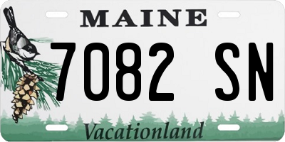 ME license plate 7082SN