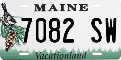 ME license plate 7082SW