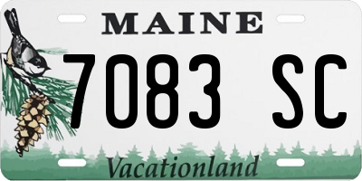 ME license plate 7083SC