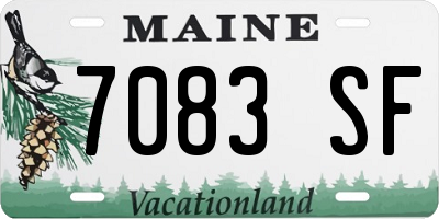 ME license plate 7083SF
