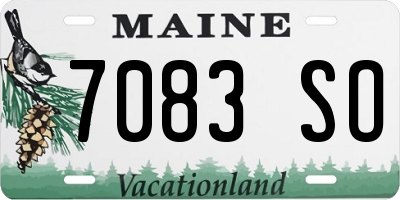 ME license plate 7083SO