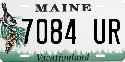 ME license plate 7084UR