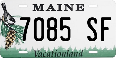 ME license plate 7085SF