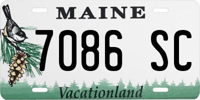 ME license plate 7086SC