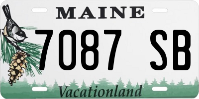 ME license plate 7087SB