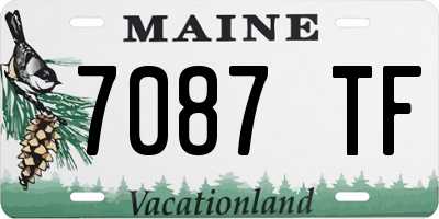 ME license plate 7087TF