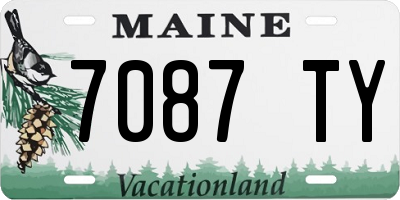 ME license plate 7087TY