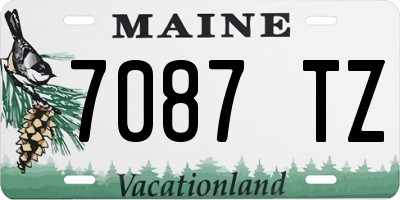 ME license plate 7087TZ