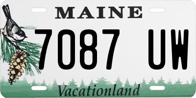 ME license plate 7087UW